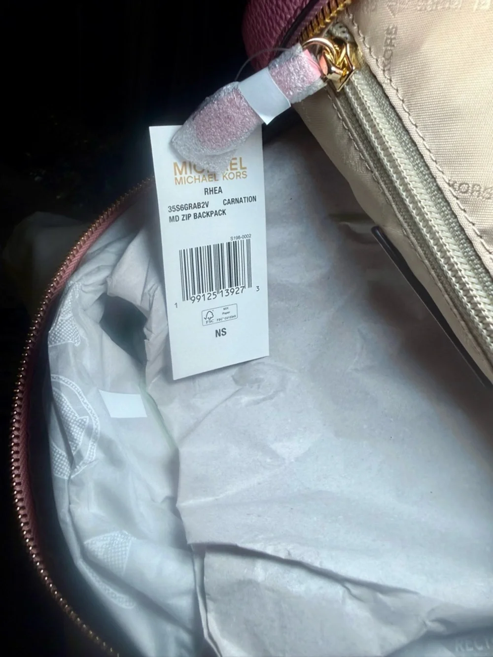 Michael Kors  Rhea Pink Embossed MK Dome Backpack with Matching Wristlet - Picture 4 of 10